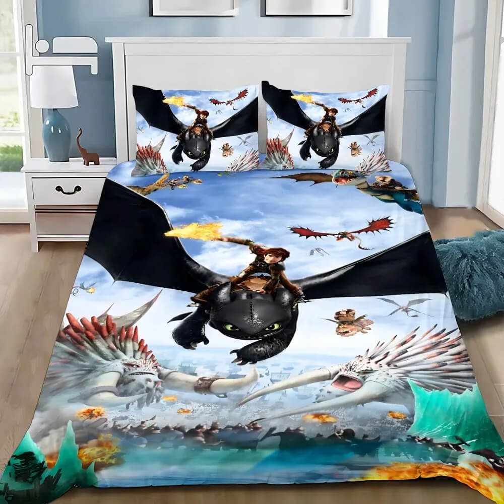 toothless duvet cover close up