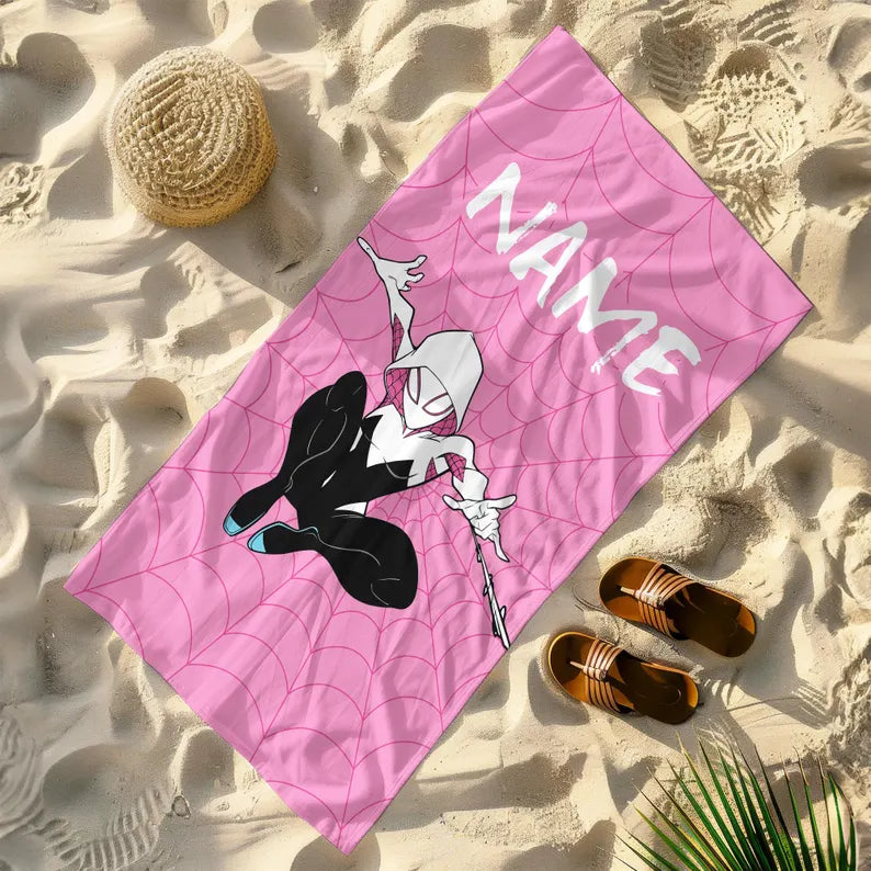 Disney Marvel Spiderman Beach Towel - Custom Superhero Towel For Kids & Teens