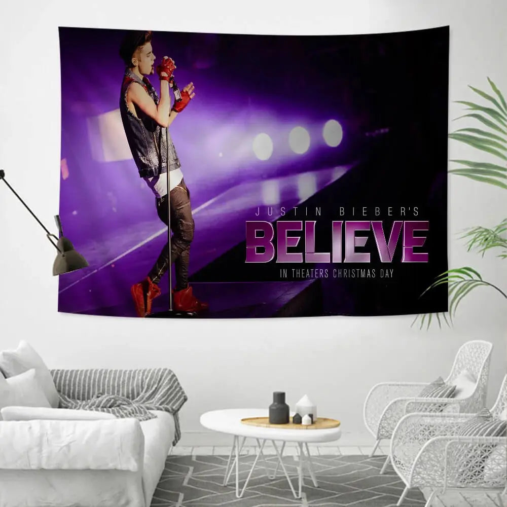 Singer Justin Bieber Tapestry Zirconic