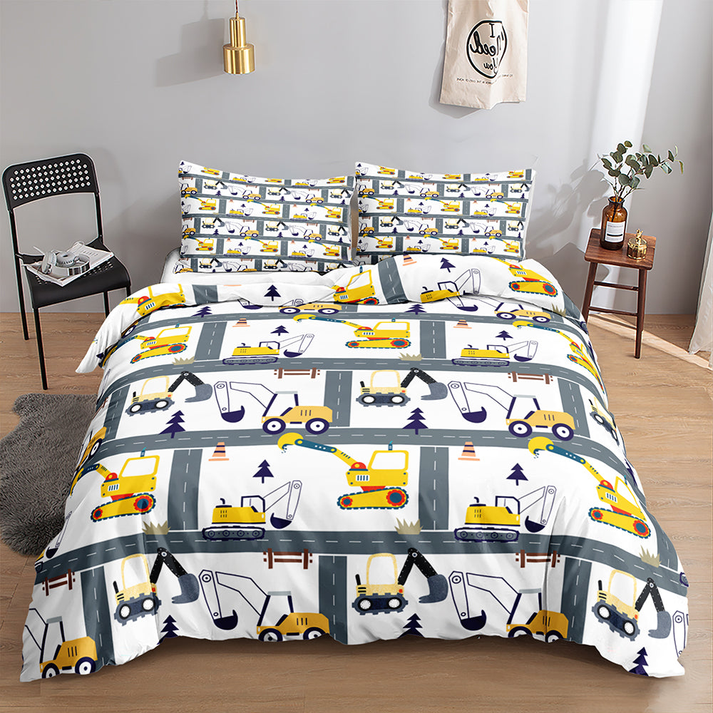 kids excavator duvet cover