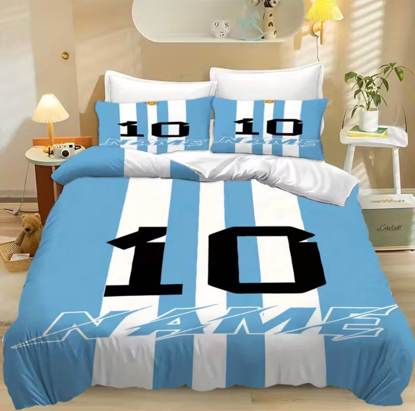 Kids soccer comforter set