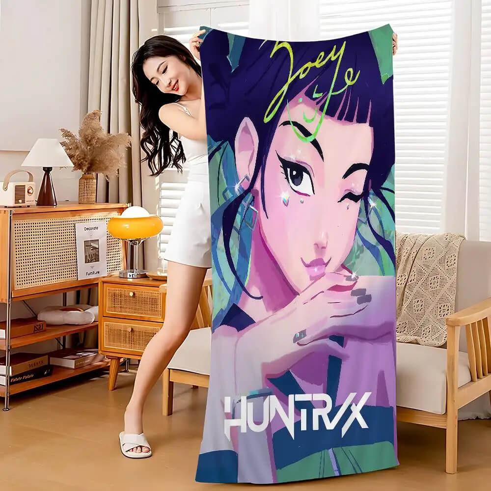 Anime-inspired Demon Hunter towel for kids