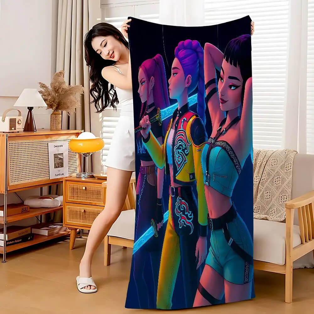Kids-friendly Demon Hunter beach towel gift