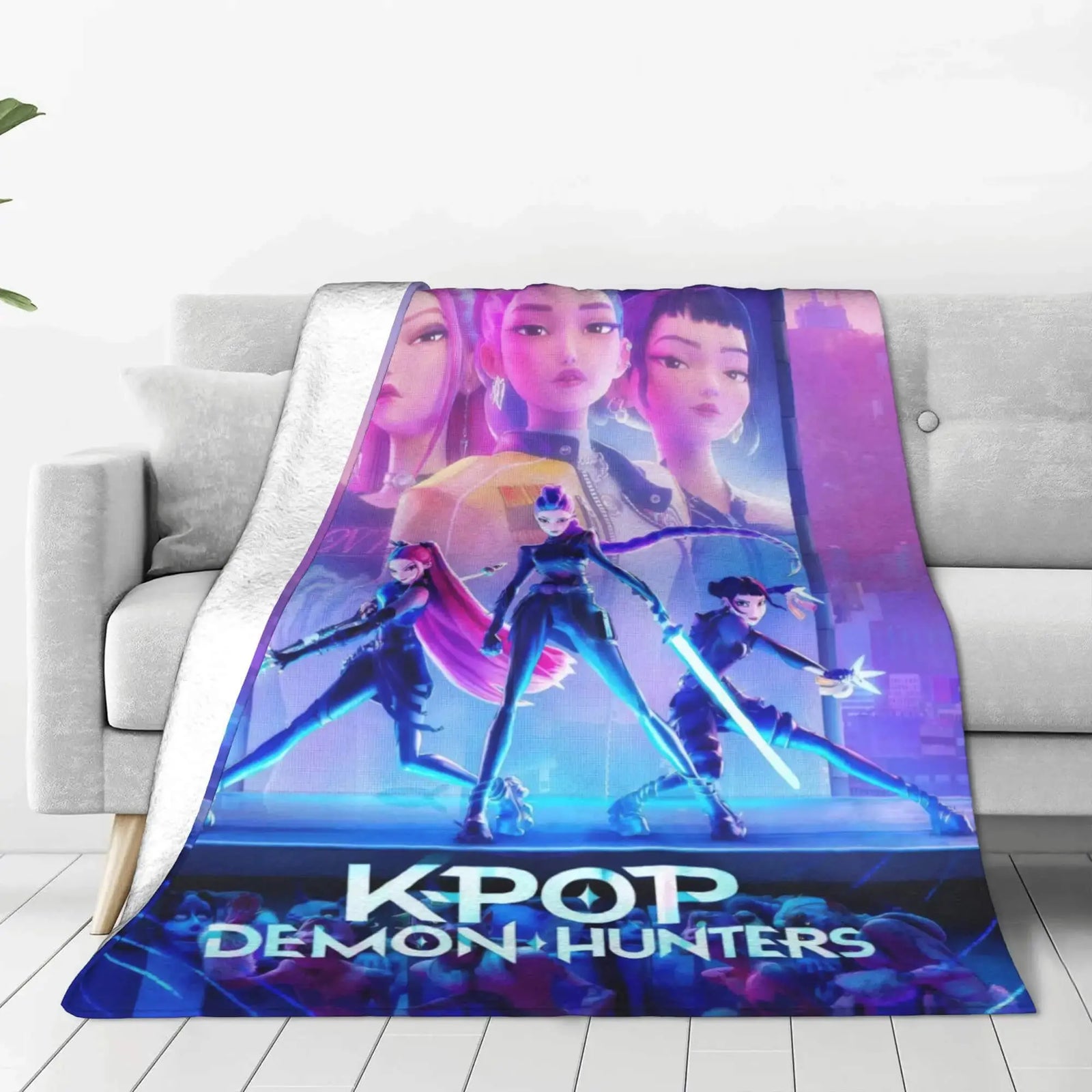 Kpop Demon Hunters Kids Couch Throw Blanket