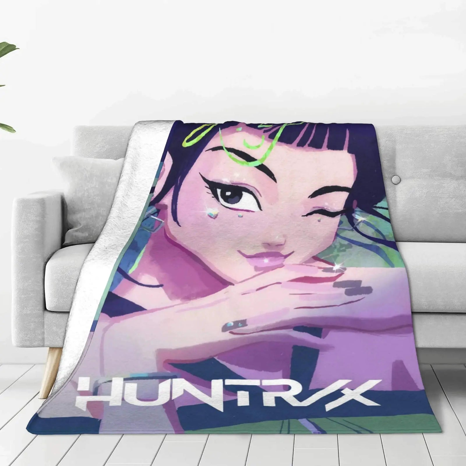Kpop Demon Hunters Huntrix Girl Sofa Throw Blanket