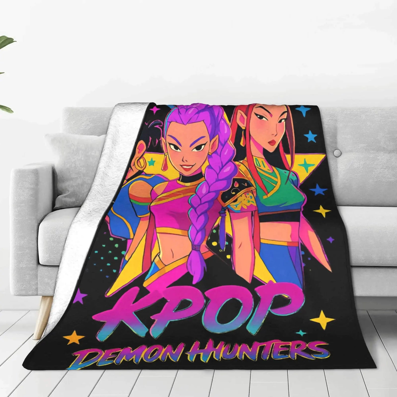 Kpop Demon Hunters Kids Flannel Throw Blanket