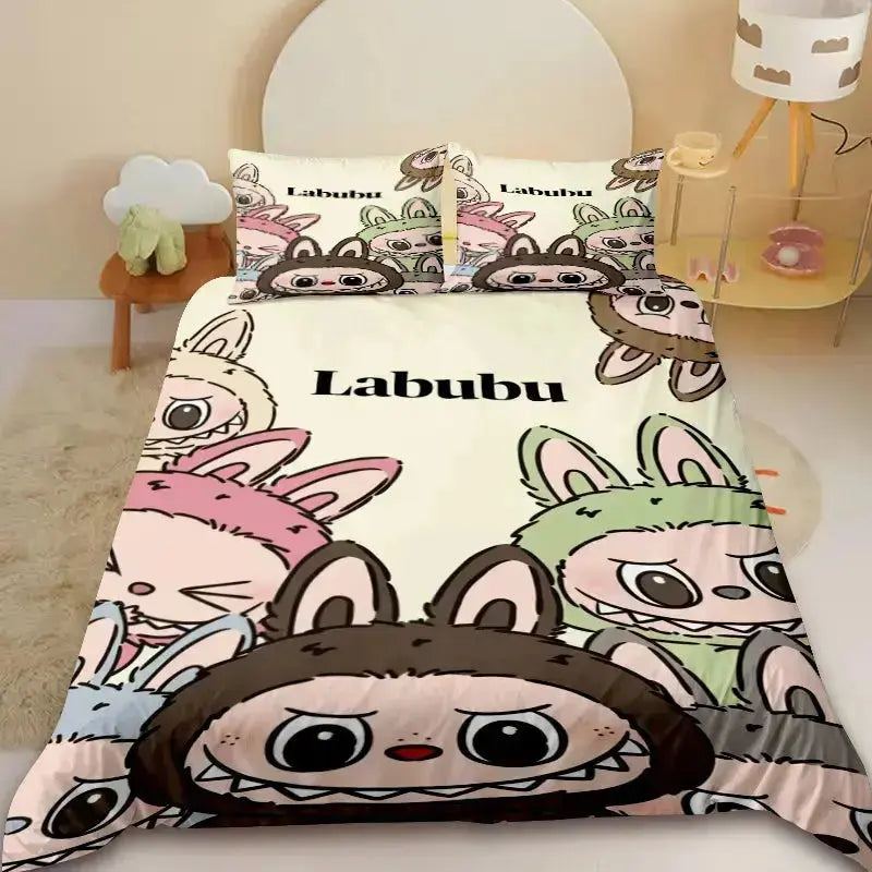 Labubu The Monsters Tycoco Dolls Anime Kids Duvet Cover Zirconic