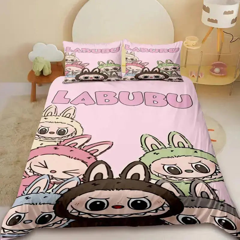 Labubu The Monsters Pato Dolls Anime Kids Duvet Cover Zirconic
