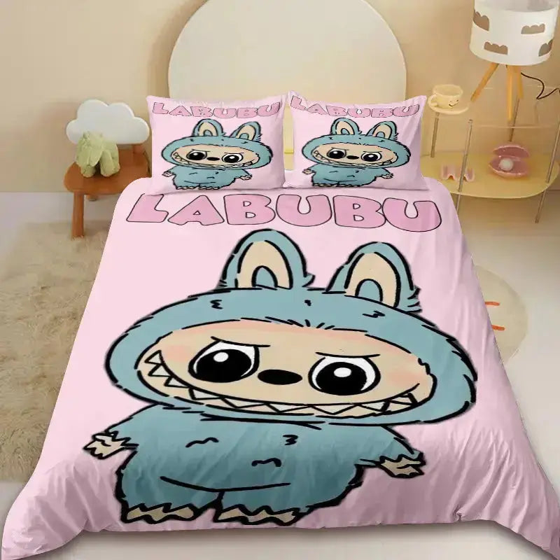 Labubu The Monsters Vos Dolls Anime Kids Bedding Cover Set Zirconic