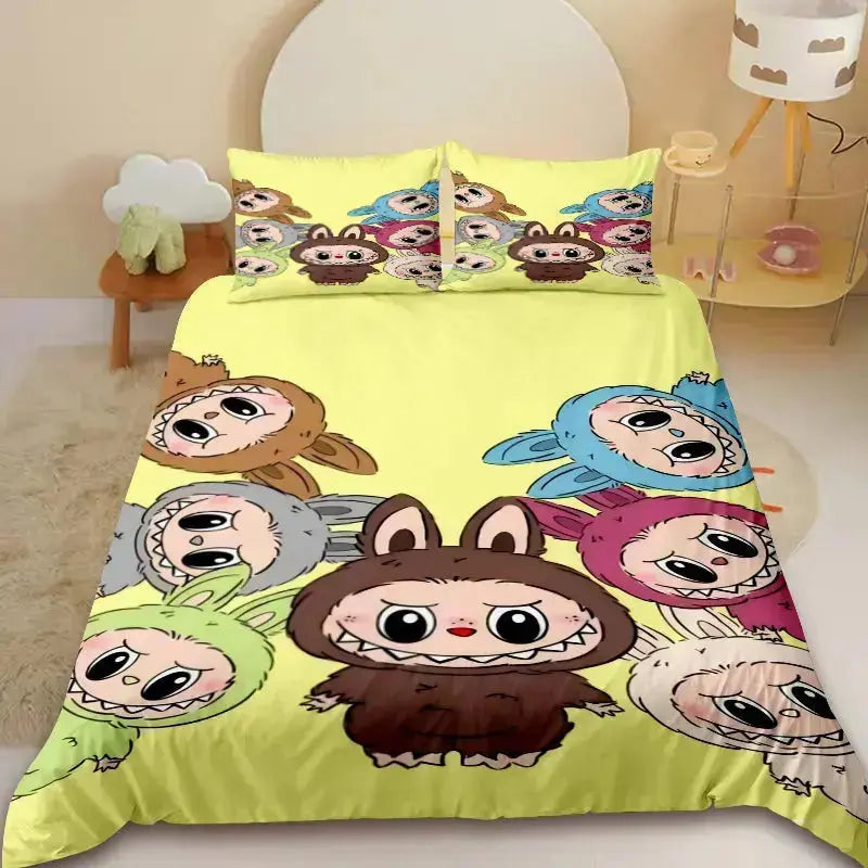 Labubu The Monsters Tycoco Dolls Anime Kids Duvet Cover Zirconic