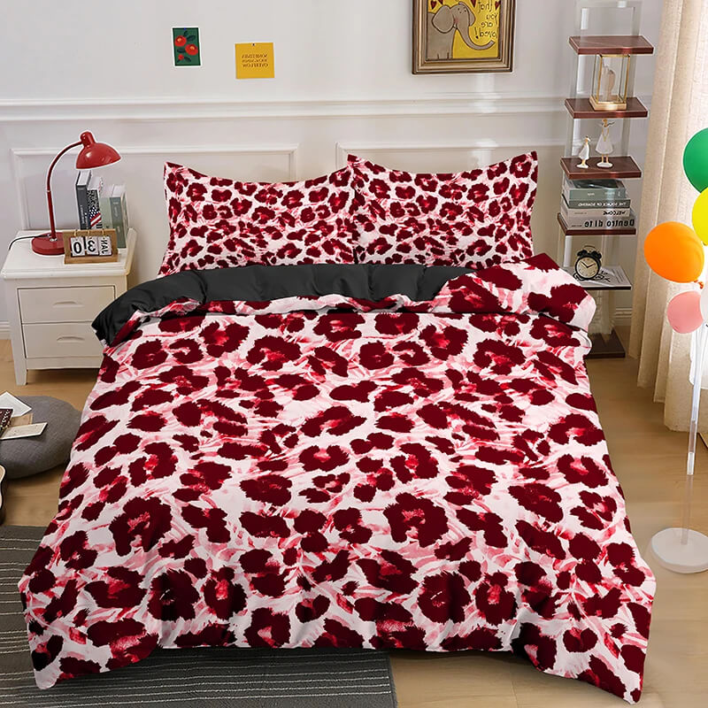 Leopard print comforter cover polyester microfiber