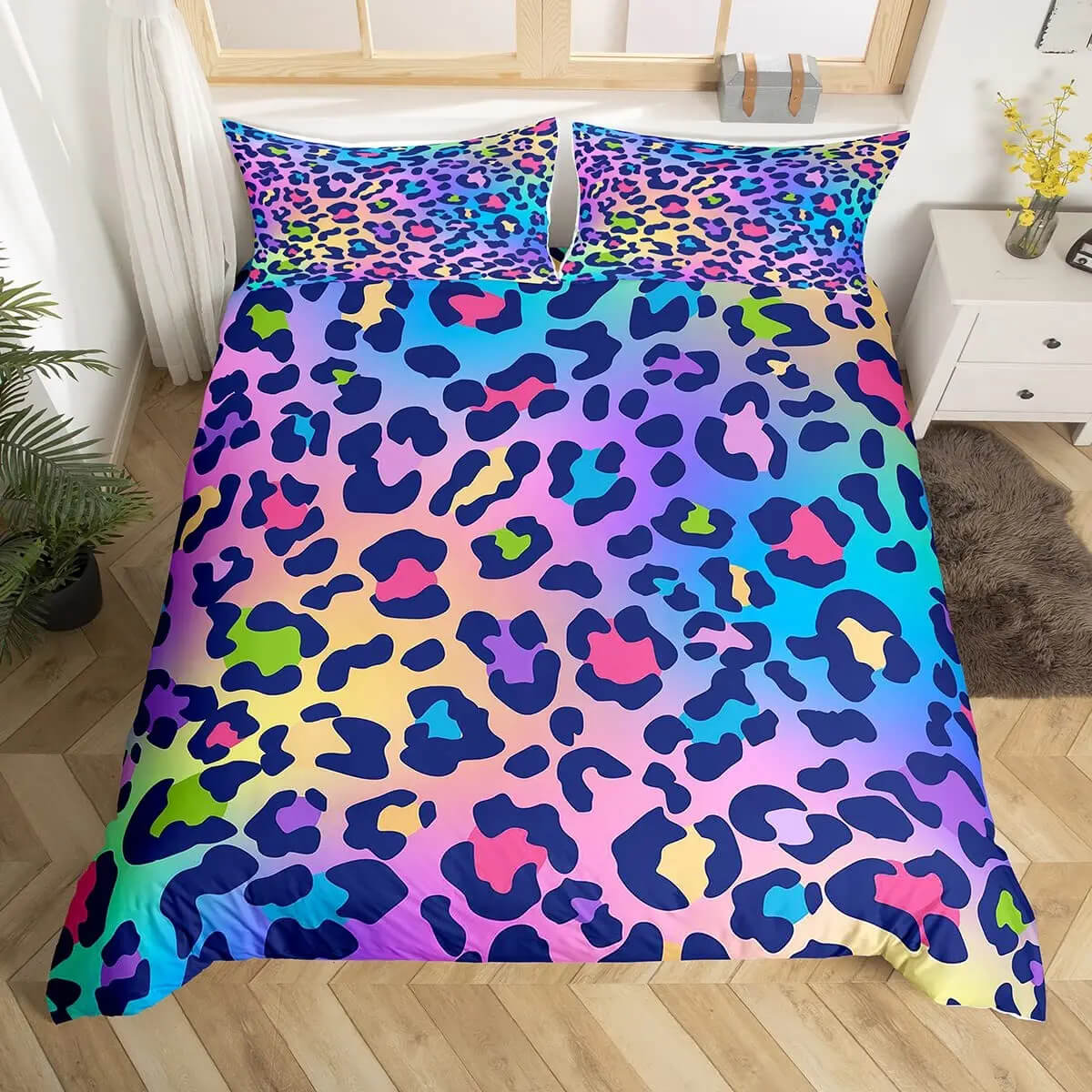 Kids and teen bedroom leopard print bedding