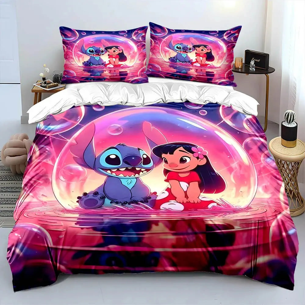 3D Lilo & Stitch Cartoon Kids Duvet Cover Zirconic