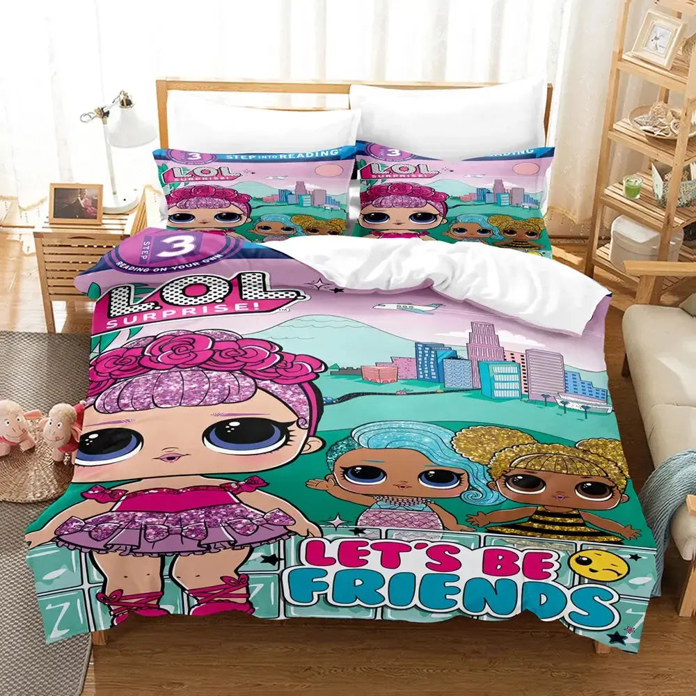 Lol Surprise Dolls Sugar Queen & Splash Queen Cartoon Bed Sheet