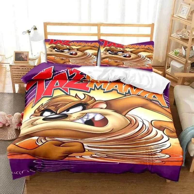 tasmanian devil duvet cover close up