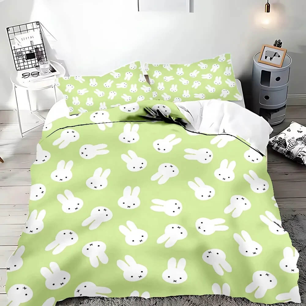 Cartoon kawaii cute bunny bedding decor