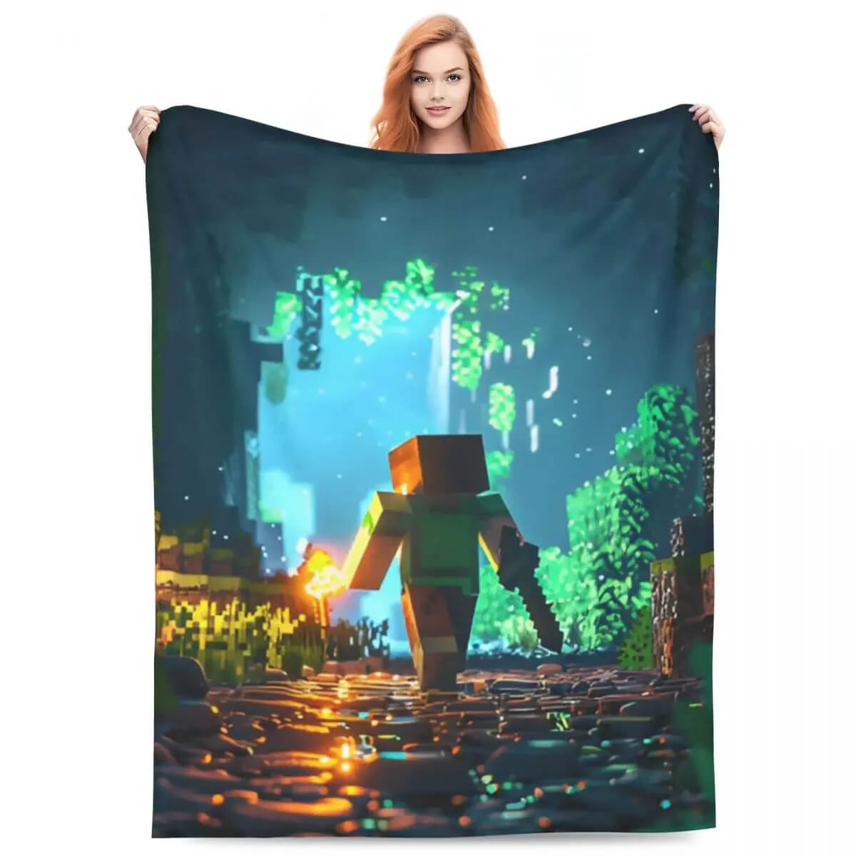 Minecraft couch throw blanket for living room décor