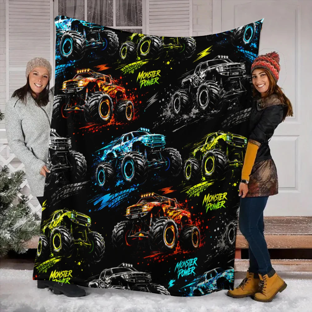 Monster Truck Lover Gift Blanket for Christmas
