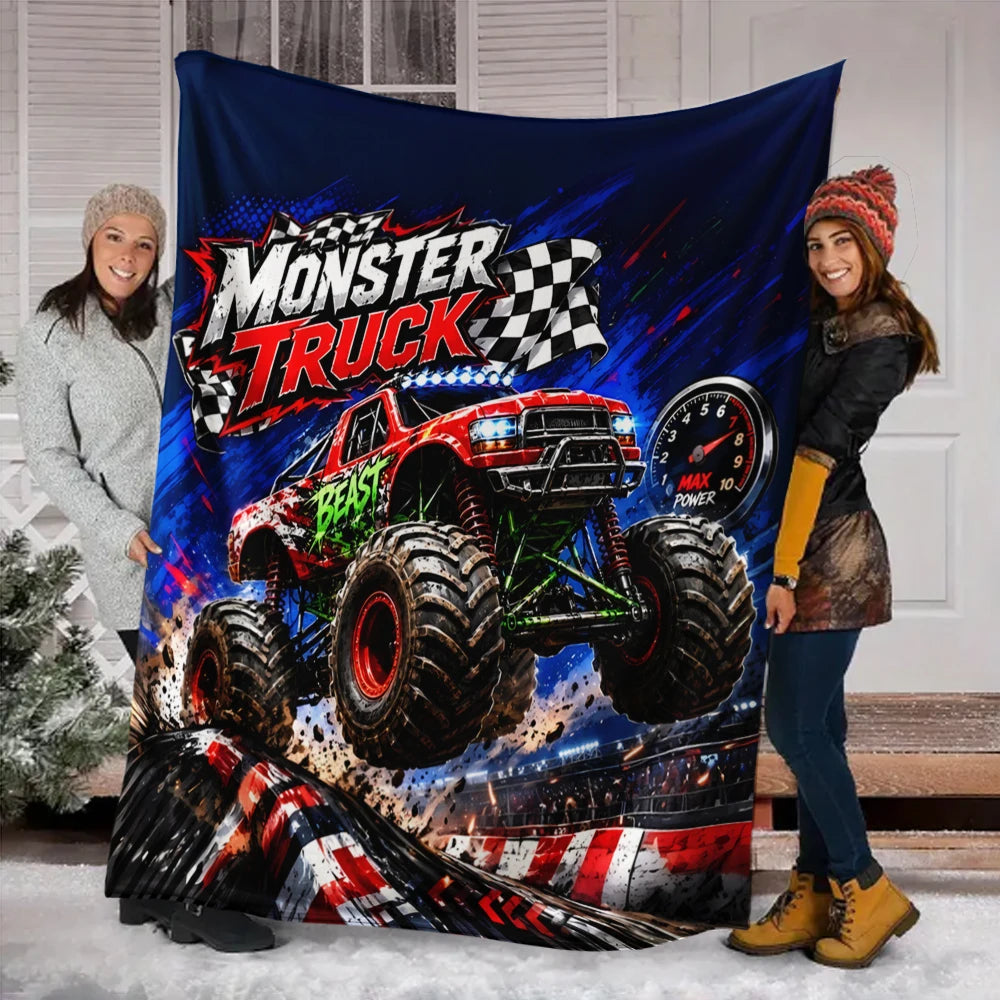 Monster Jam Truck Throw Blanket for Kids and Boys