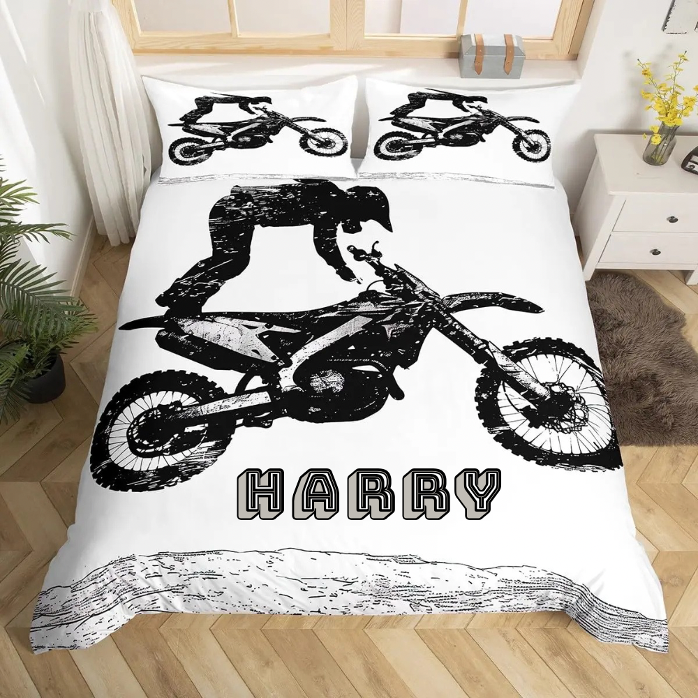 Motocross racing comforter cover with custom print