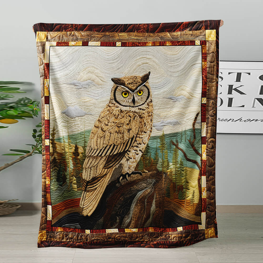 Nature-themed owl blanket for rustic home interiors