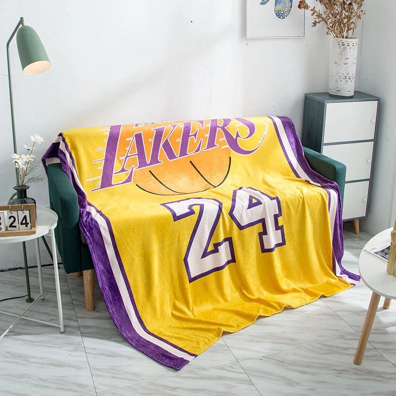 NBA basketball blanket with Lakers and Michael Jordan Bulls design