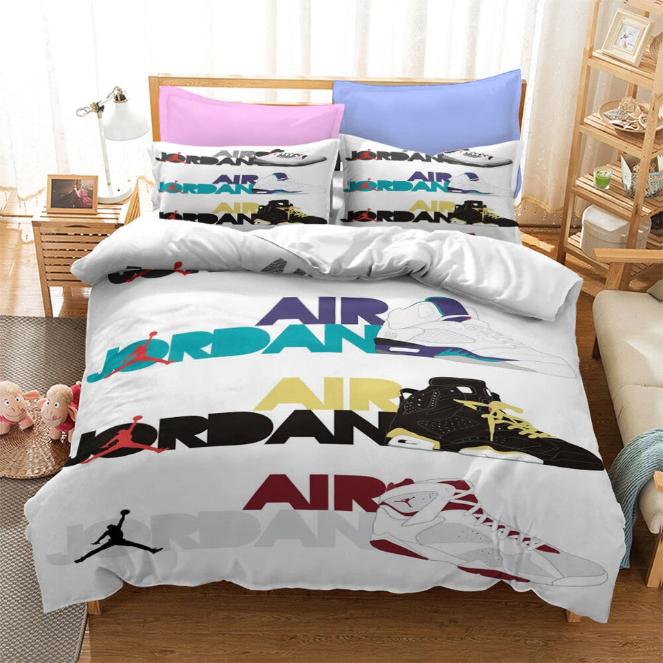 Basketball bedding set with Lakers and Bulls theme