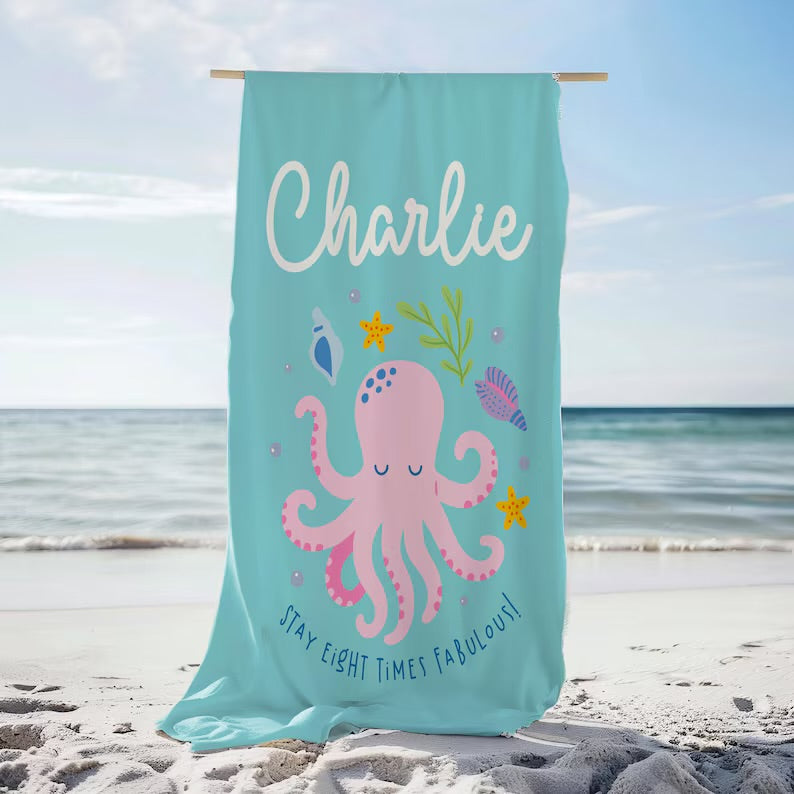 Octopus Kids Towel Fun Beach & Bath Essential
