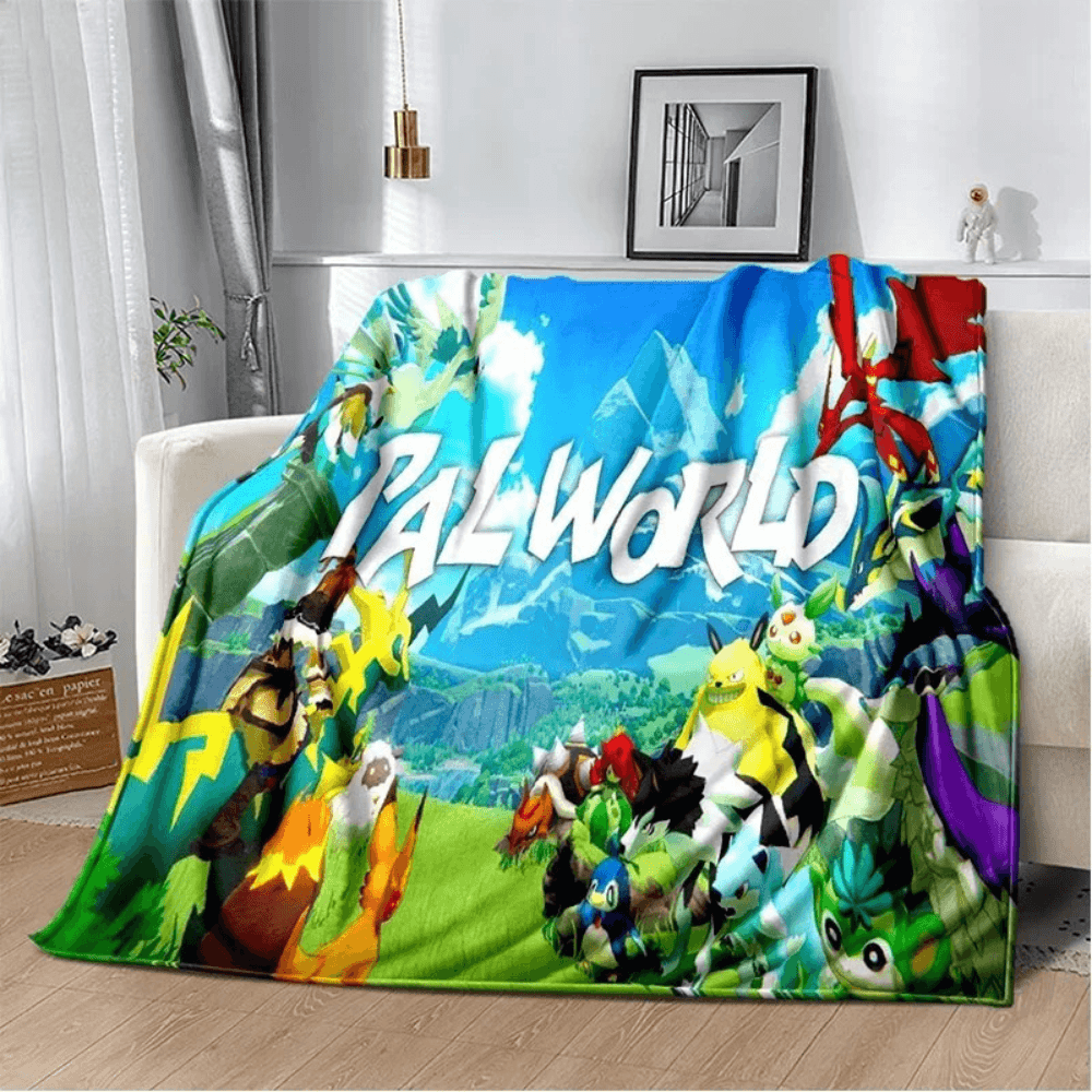 Palworld themed couch blanket soft fabric