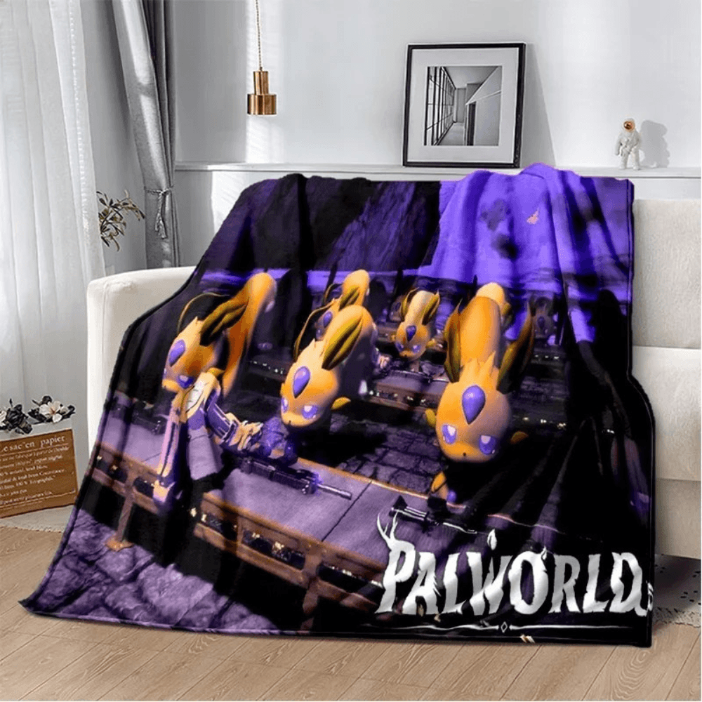 Gamer room blanket with Palworld design