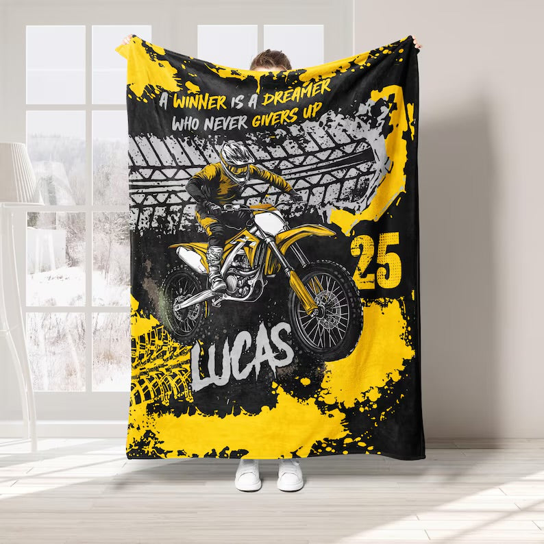 Personalised motocross blanket