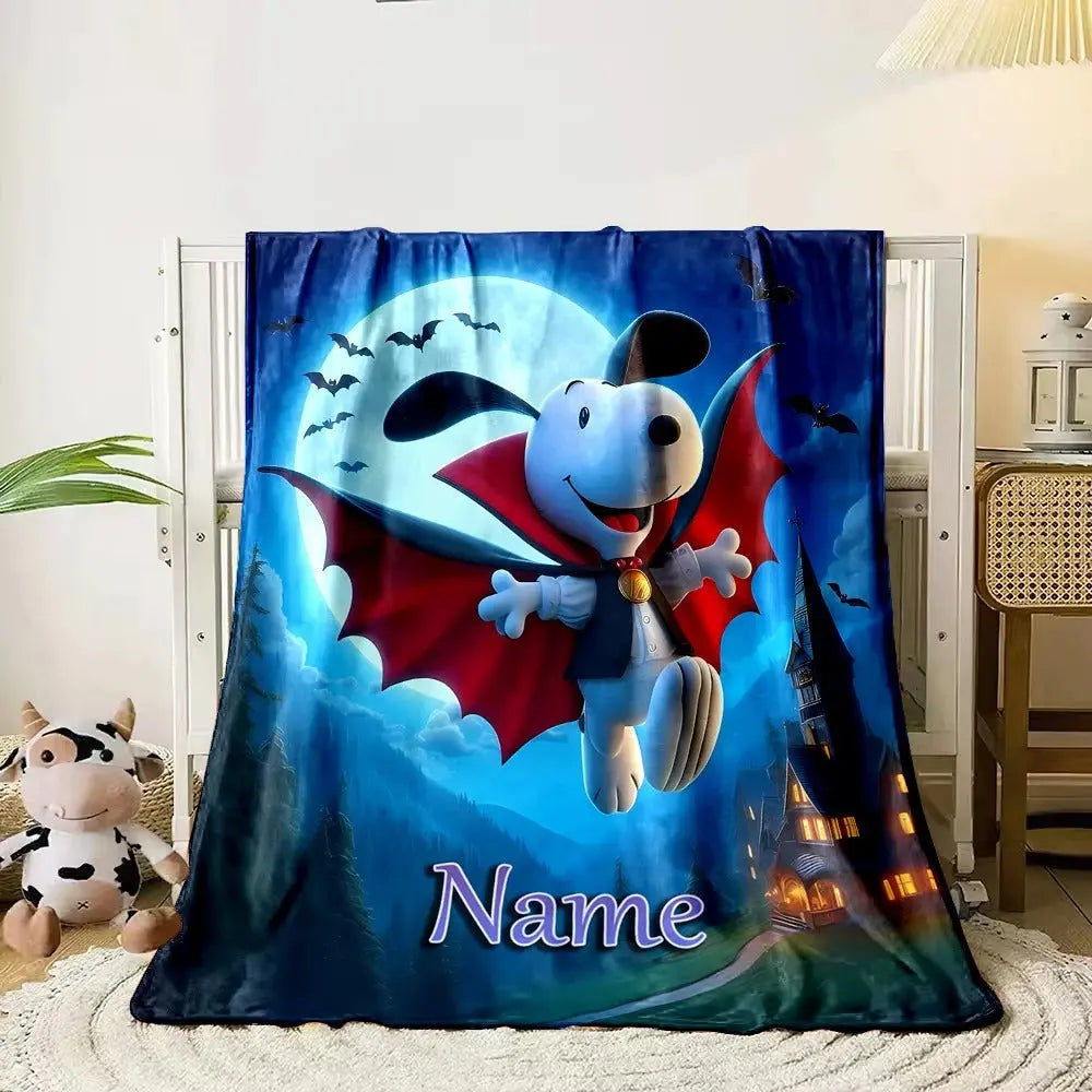 Cozy Snoopy Blanket with Personalized Name for Boys and Girls
