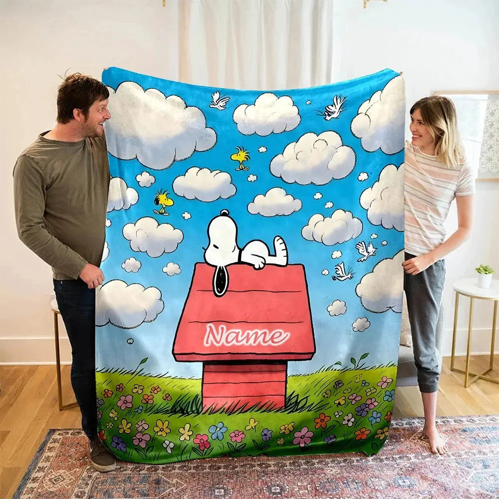 Personalized Snoopy Blanket – Perfect Baby Gift with Custom Name