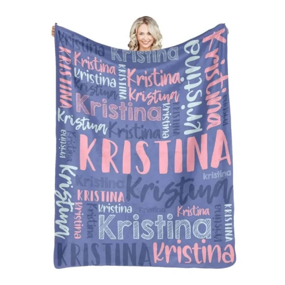 Personalized name blanket soft throw for kids adults