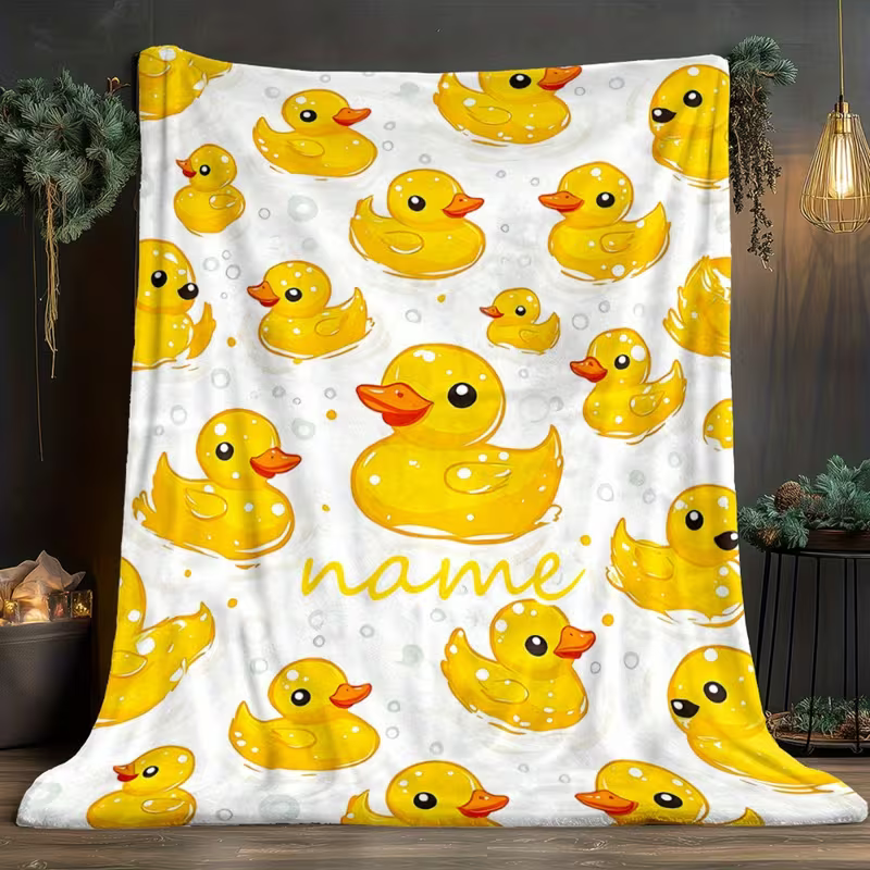custom name duck blanket for baby and toddler