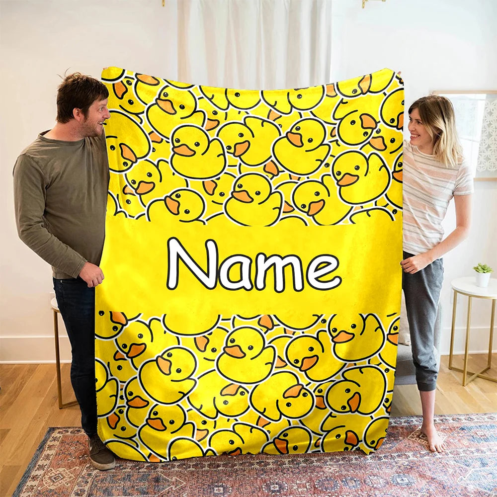 personalized baby blanket with duck theme