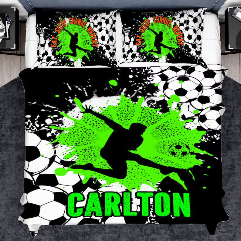 Personalized soccer bedding
