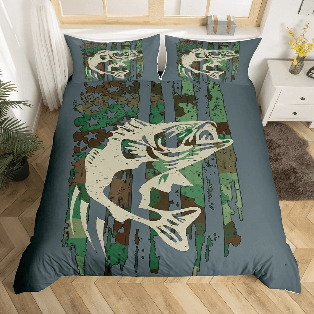 Wildlife fish bedding set for kids bedroom