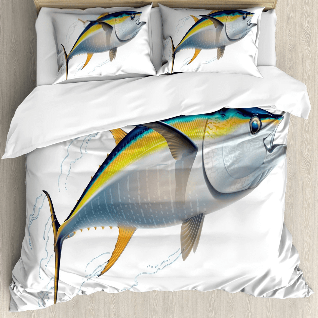 Lake fishing bedroom decor bedding set