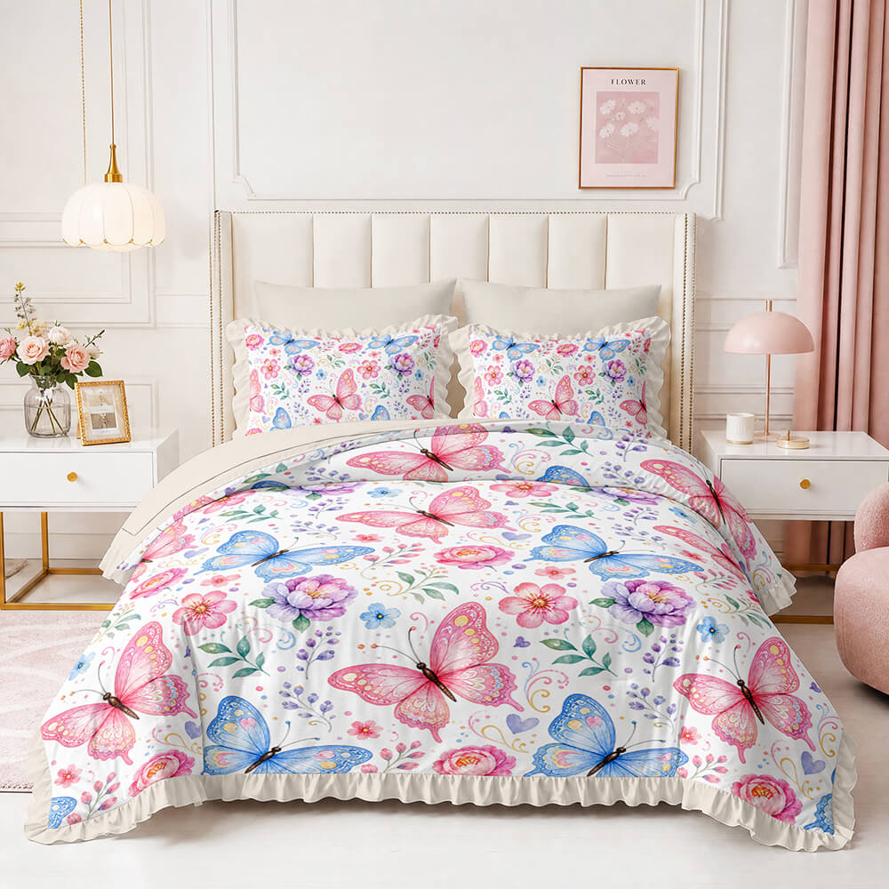 butterfly themed floral bedding butterfly design