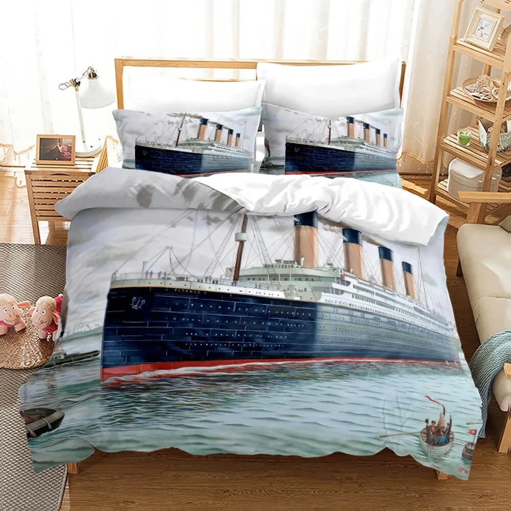 Tropical island pirate bedding decor