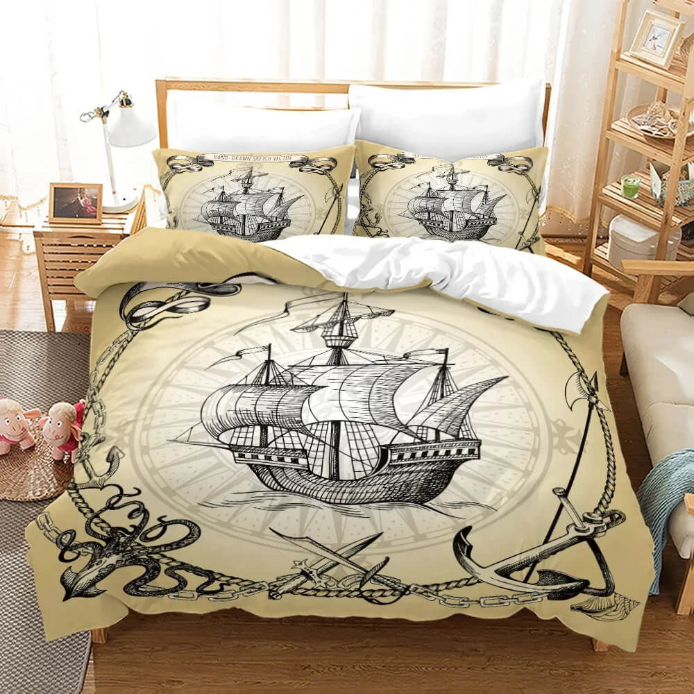 Nautical pirate bedding set