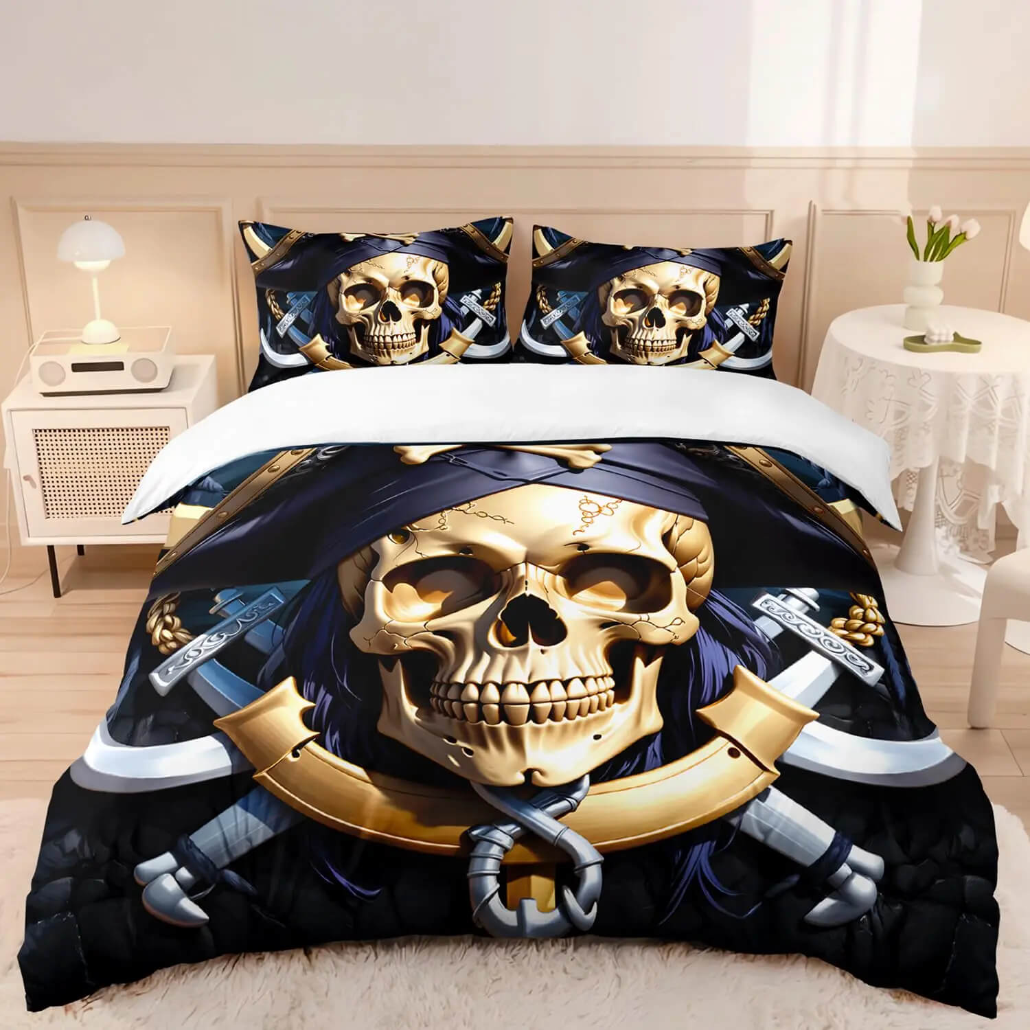 skull nautical quilt cover
