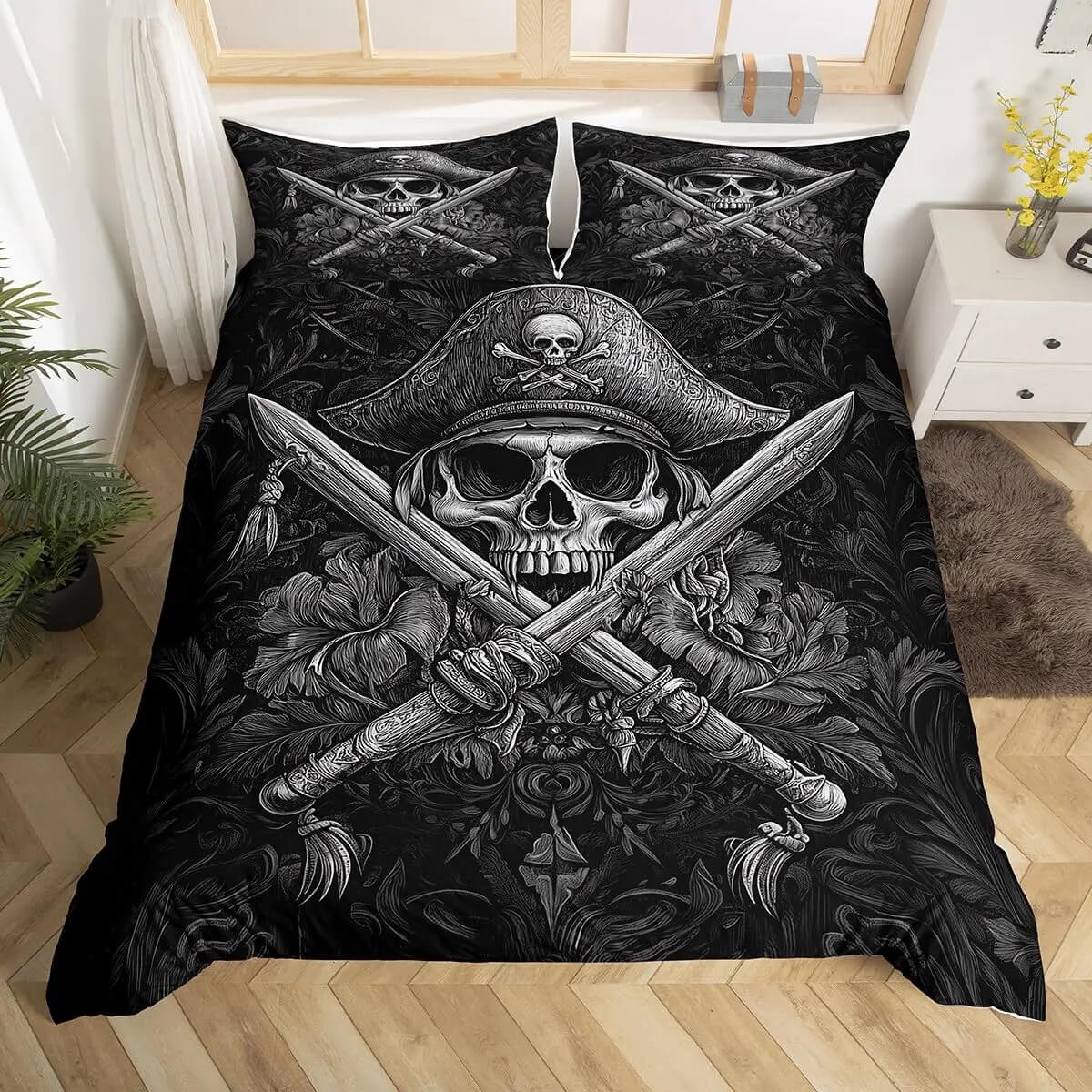 skull bedding vibrant print