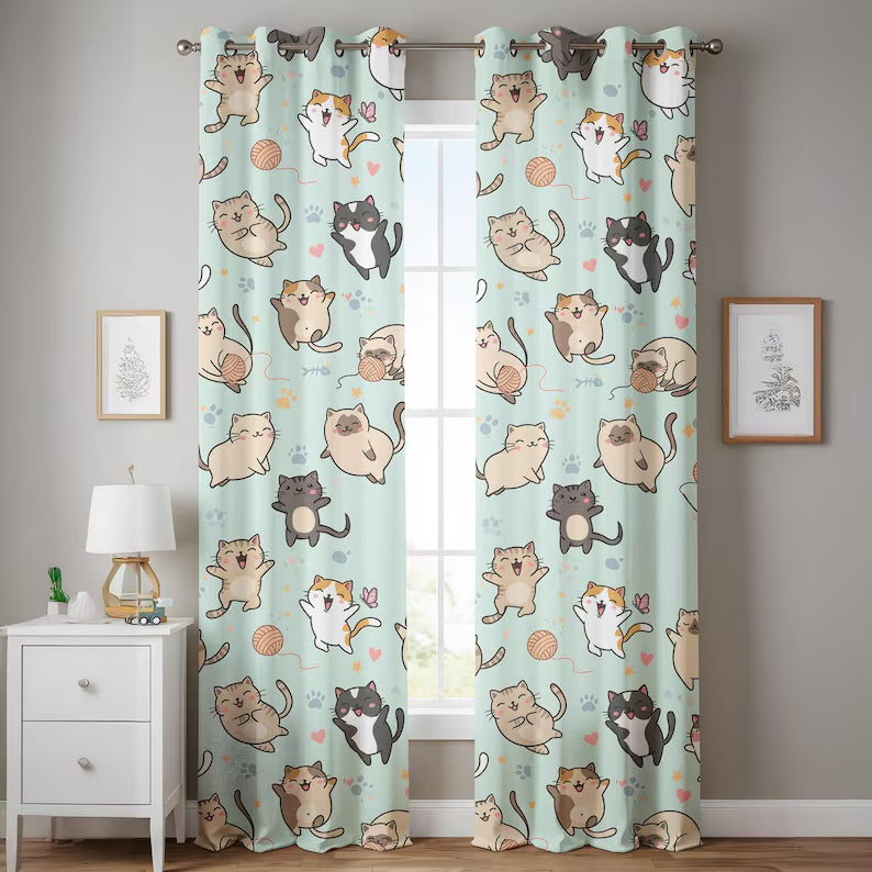 Playful Cat Curtains