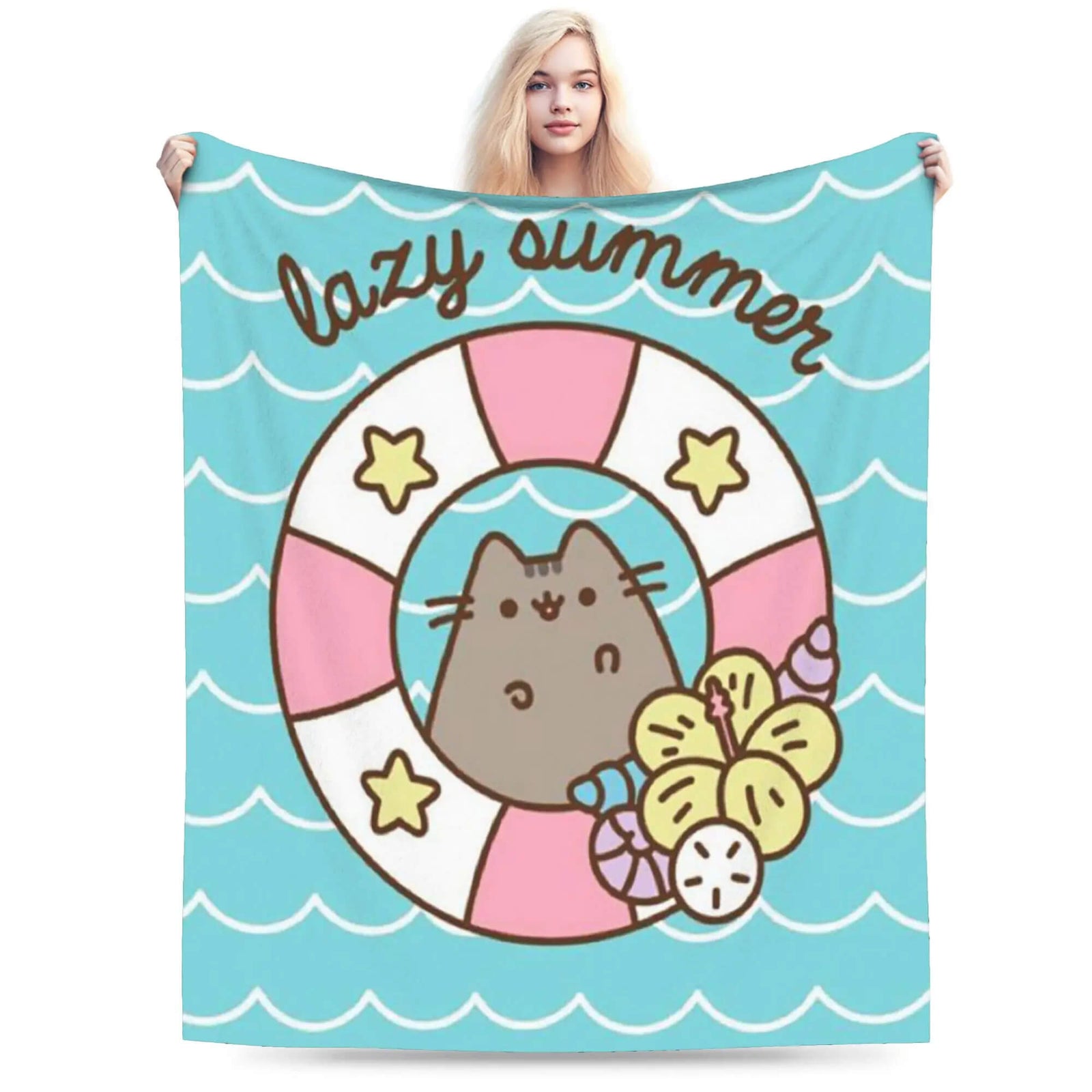 Kids Pusheen cartoon bedding blanket soft and warm