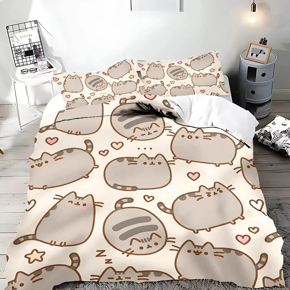 Kids Pusheen cartoon bedding set