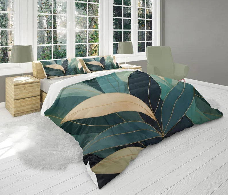 abstract leaf bedding design