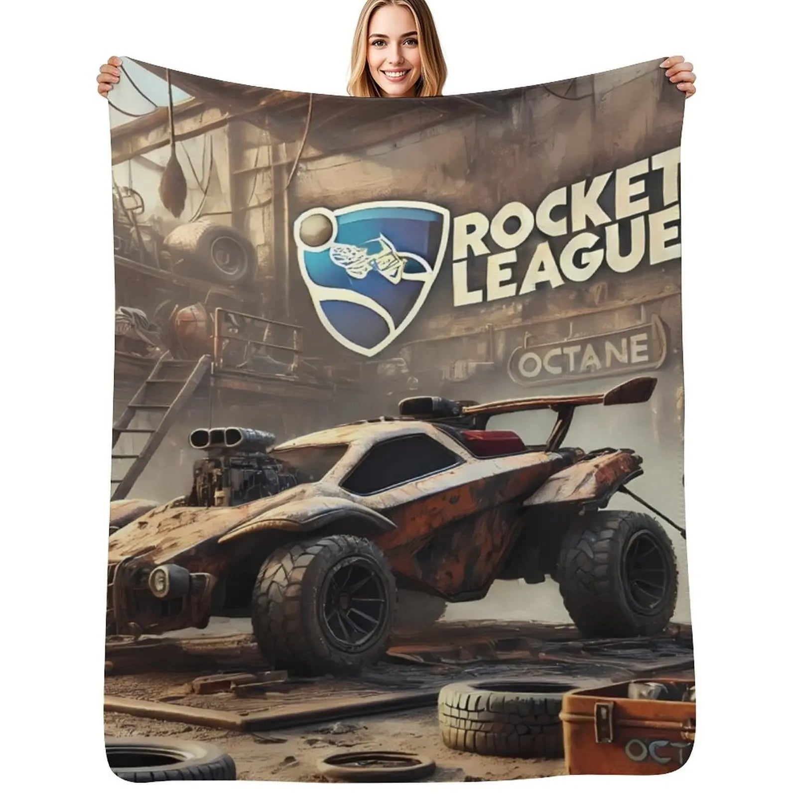 gaming throw blanket inspired by Rocket League