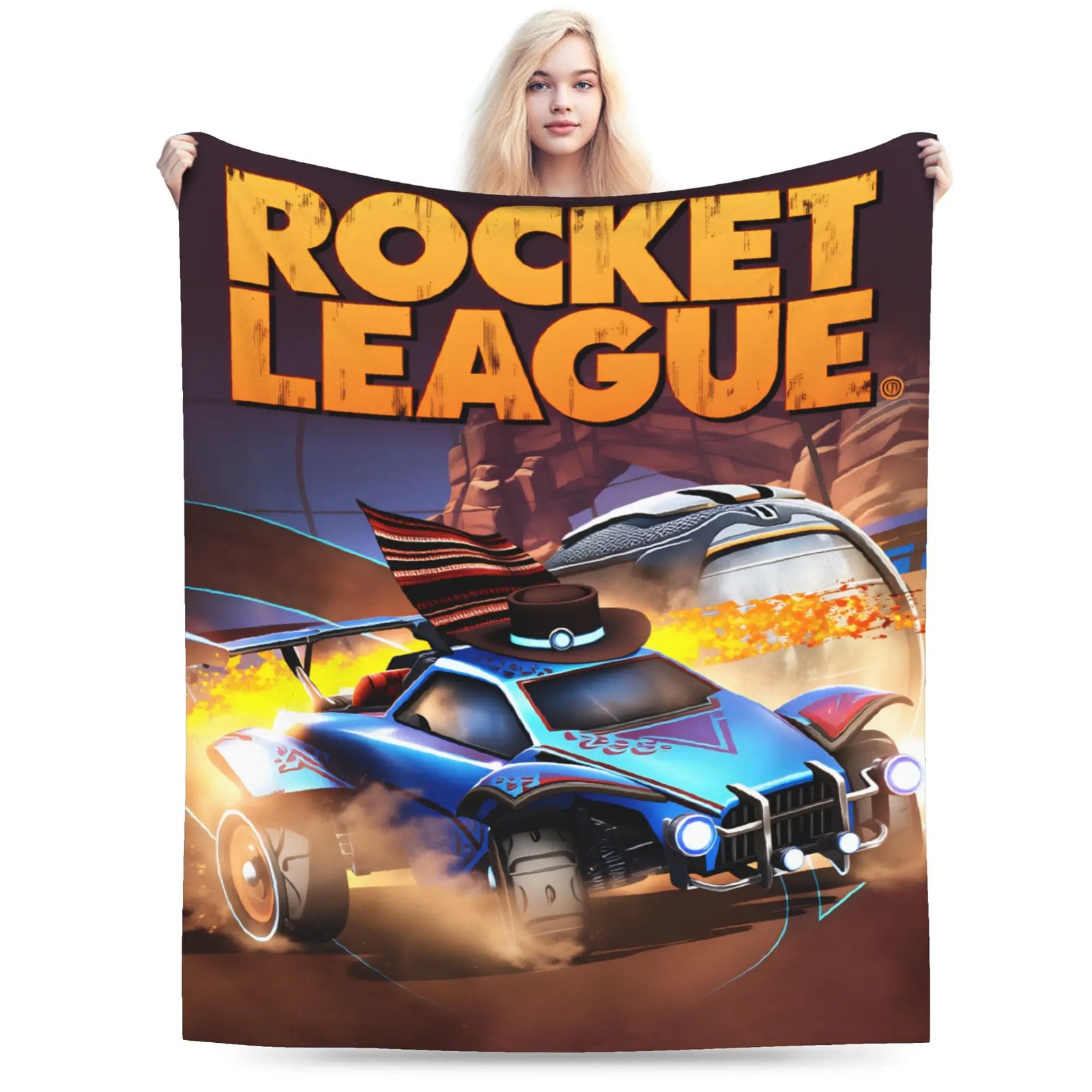 Rocket League throw blanket cozy plush fabric